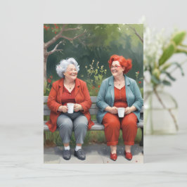 Custom Best Friend Miss You Older Ladys Card Ankündigung