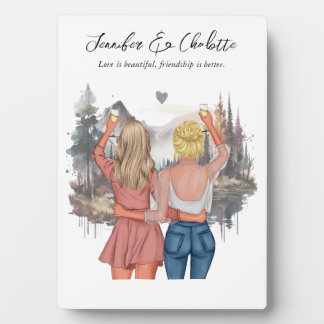 Custom Best Friend Portrait mit Herbstlandschaft Fotoplatte