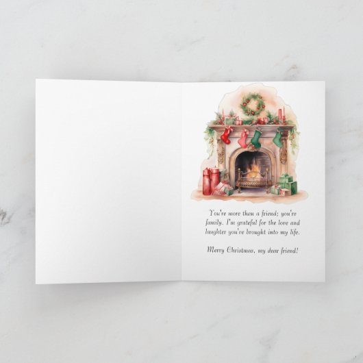 Custom Best Friend Portrait Weihnachten Karte (Innenseite)