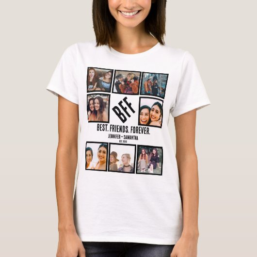Custom Best Friends Forever BESTE FREUNDIN 8 FotoC T-Shirt (Vorderseite)