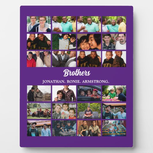 Custom Best Friends Forever Brothers Foto Collage Fotoplatte (Vorderseite)