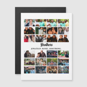 Custom Best Friends Forever Brothers Foto Collage Magnetkarte