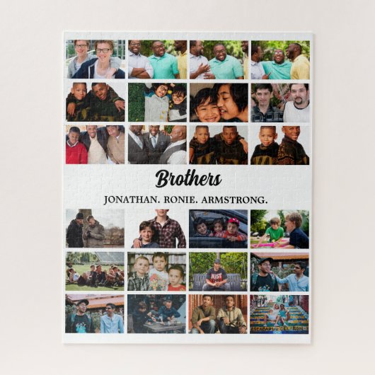 Custom Best Friends Forever Brothers Foto Collage Puzzle (Vertikal)