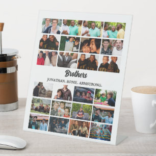 Custom Best Friends Forever Brothers Foto Collage Sockelschild