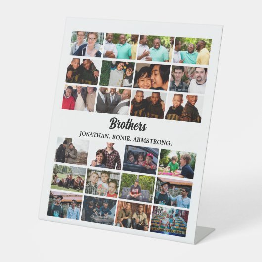 Custom Best Friends Forever Brothers Foto Collage Sockelschild (Vorderseite)