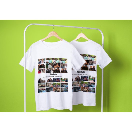 Custom Best Friends Forever Brothers Foto Collage T-Shirt