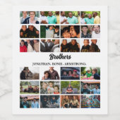 Custom Best Friends Forever Brothers Foto Collage Weinetikett (Einzelnes Label)