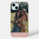 Custom Best Friends Foto on Dusty Blush Pink Case-Mate iPhone Hülle (Rückseite)