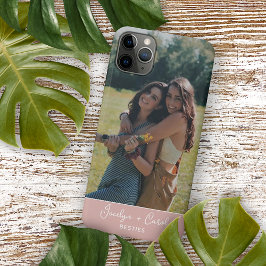 Custom Best Friends Foto on Dusty Blush Pink Case-Mate iPhone Hülle