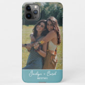 Custom Best Friends Foto on Seafoam Blue iPhone Hülle (Rückseite)