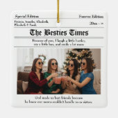 Custom Best Friends Newspaper 2 Fotos Keramikornament (Rückseite)