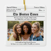 Custom Best Friends Newspaper 2 Fotos Keramikornament (Vorderseite)