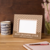 Custom Best Grandma Ever Plaid Pattern Geätzte Rahmen (Linke Ecke)