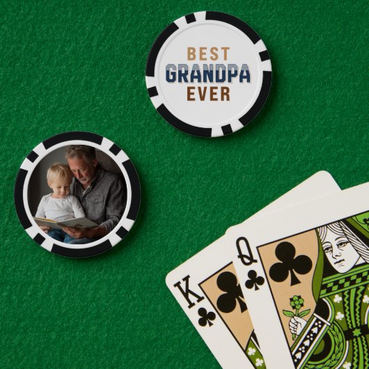 Custom Best Grandpa Ever Photo Pokerchips (Pokertisch (doppelt))