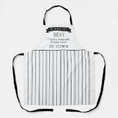 Custom, Best in Town, Black and White Stripes Schürze (Vorderseite)