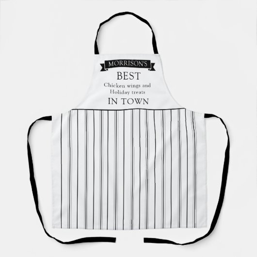 Custom, Best in Town, Black and White Stripes Schürze (Vorderseite)