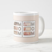 Custom best Mom 3 Photo Grid Birthday Keepsake Jumbo-Tasse (Vorderseite Rechts)