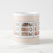 Custom best Mom 3 Photo Grid Birthday Keepsake Jumbo-Tasse (Vorderseite)