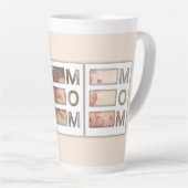 Custom best Mom 3 Photo Grid Birthday Keepsake Milchtasse (Rechte Ecke)