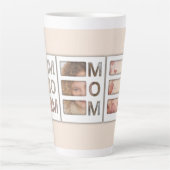Custom best Mom 3 Photo Grid Birthday Keepsake Milchtasse (Vorderseite)