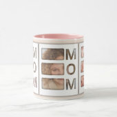Custom best Mom 3 Photo Grid Birthday Keepsake Tasse (Zentrum)