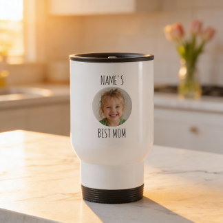 Custom Best Mom | Personalized Face Photo Reisebecher