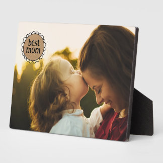 Custom BEST MOM Scalloped Edge Photo Fotoplatte