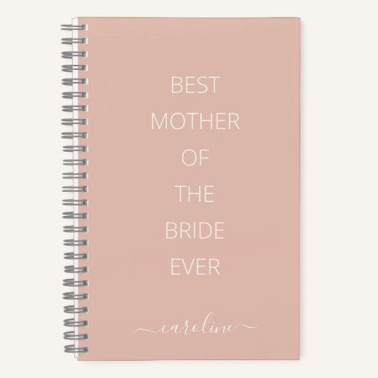Custom Best Mother of the Bride Modern Blush Pink Notizblock (Vorderseite)