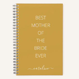 Custom Best Mother of the Bride Modern Yellow Notizblock