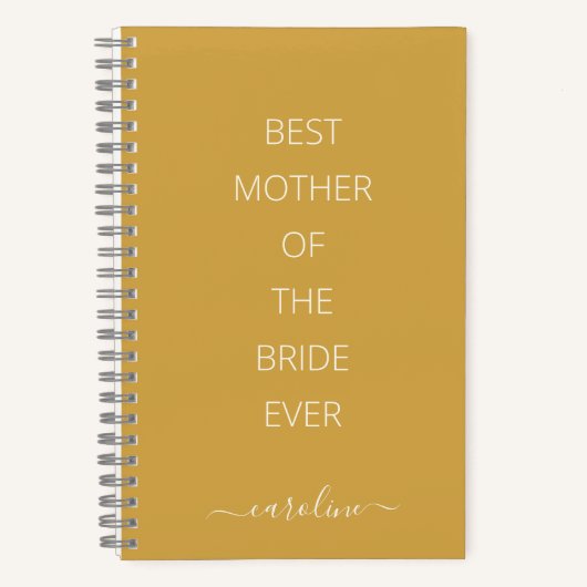 Custom Best Mother of the Bride Modern Yellow Notizblock (Vorderseite)