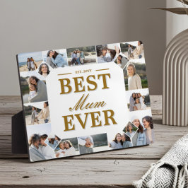 Custom Best Mum Ever Family Photo Collage Keepsake Fotoplatte