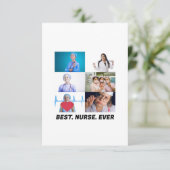 Custom Best Nurse je 6 Foto Collage Dankeskarte (Stehend Vorderseite)