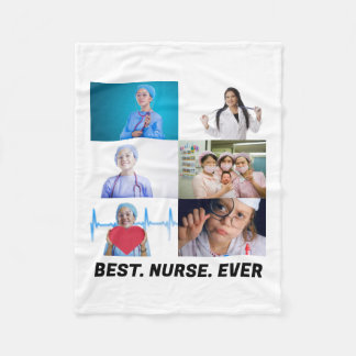 Custom Best Nurse je 6 Foto Collage Fleecedecke