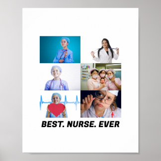Custom Best Nurse je 6 Foto Collage Poster