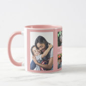 Custom Best Oma Grandkids 6 Foto Collage Pink Tasse (Links)