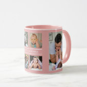 Custom Best Oma Grandkids 6 Foto Collage Pink Tasse (VorderseiteRechts)