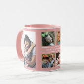 Custom Best Oma Grandkids 6 Foto Collage Pink Tasse (Vorderseite Links)