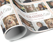 Custom Best Oma je 6 FotoCollage Geschenkpapier (Rolleneckpunkt)