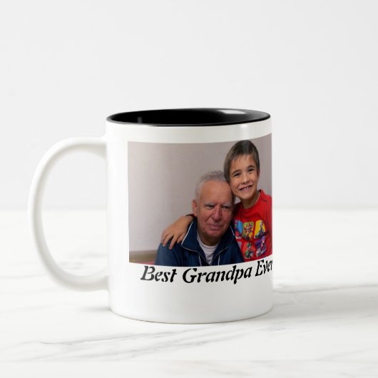 Custom Best Opa Ever Foto Zweifarbige Tasse (Links)