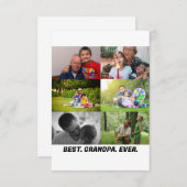 Custom Best Opa je 6 Foto Collage Dankeskarte (Vorne/Hinten)
