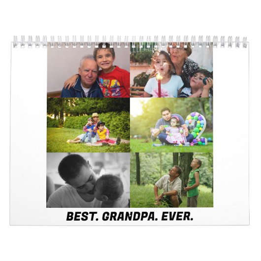 Custom Best Opa je 6 Foto Collage Kalender (Titelbild)