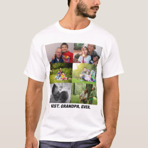 Custom Best Opa je 6 Foto Collage T-Shirt