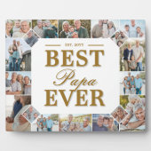 Custom Best Papa Ever Unqiue Family Photo Collage Fotoplatte (Vorderseite)