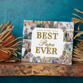 Custom Best Papa Ever Unqiue Family Photo Collage Fotoplatte (Seite)