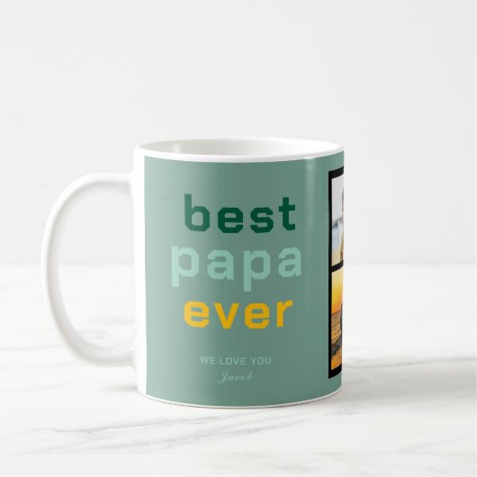 Custom Best Papa Framework with Heartfelt Message Kaffeetasse (Links)
