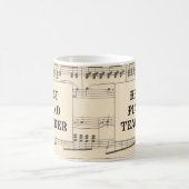 Custom Best Piano Teacher Vintag Sheet Music Kaffeetasse (Mittel)