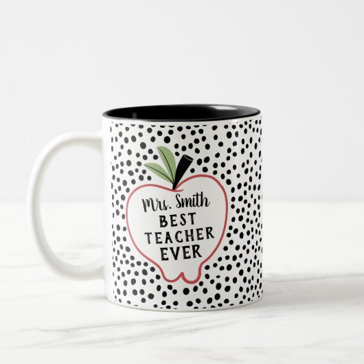 Custom Best Teacher je Apple-Tasse Zweifarbige Tasse (Links)