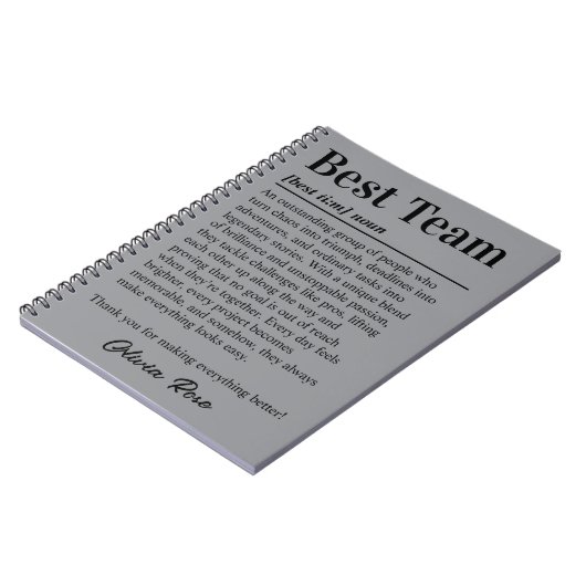 Custom Best Team Appreciation Employee Thank You Notizblock (Linke Seite)