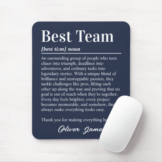 Custom Best Team Definition Professional Mousepad (Mit Mouse)