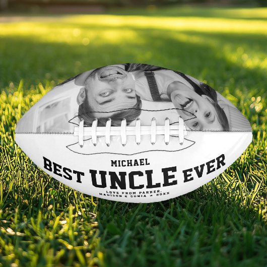 Custom BEST UNCLE EVER Modern Cool Family Photo Football